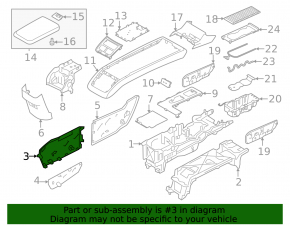 Накладка центральной консоли боковая задняя левая Volvo XC90 25-26 тип 2, B5, B6, черная