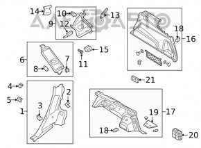 Кнопки складывания 3 ряда сидений в багажнике Audi Q7 16-26