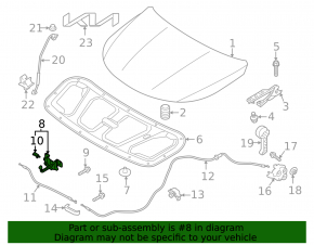 Замок капота Kia Sorento 24-26 hybrid