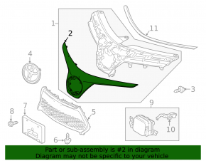 Накладка решітки радиатора grill Toyota Corolla 17-19