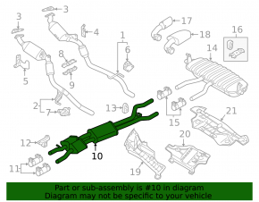 Выпускная трасса средняя часть VW Touareg 11-17 3.6