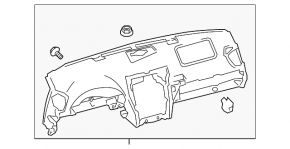 Торпедо передня панель без AIRBAG Lexus IS250 IS300 IS350 09-14 черн