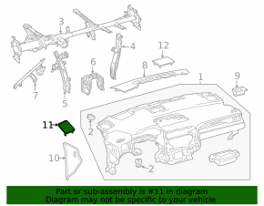 Накладка передней панели правая под динамик Lexus RX350 RX450h 16-22 черная