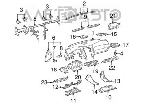 Дефлектор воздуховода правый Lexus GS300 GS350 GS430 GS450h 06-11 коричневый