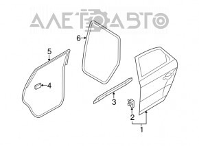 Дверь в сборе задняя левая Audi Q5 8R 09-17 keyless, черный LY9T, ручка хром