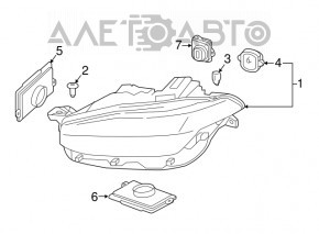 Фара передняя правая в сборе Volvo XC90 16-17 LED