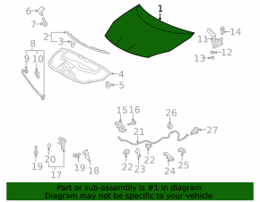 Капот голый Toyota Prius 30 10-12