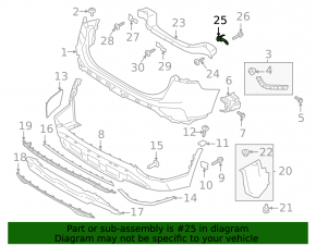 Крепление усилителя заднего бампера правое Hyundai Santa FE 21-23