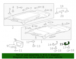 Ручка потолка задняя Ford Edge 15-24 серая