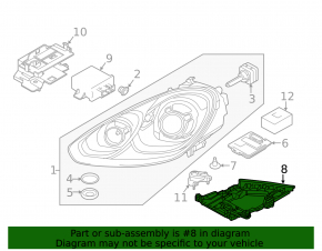 Кронштейн фары левый Porsche Cayenne 958 15-18 нижний, под LED