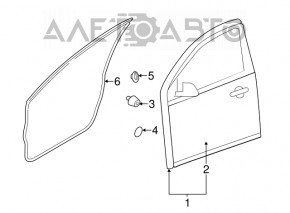 Уплотнитель двери передней правой Nissan Versa 12-19