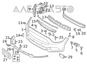 Кріплення переднього бампера праве Ford Mustang MK6 15-17
