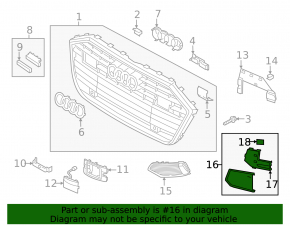Решетка переднего бампера правая Audi A6 C8 19-23 S-line