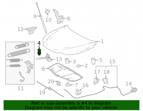Відбійник капота Lexus RX 23-26 пружина
