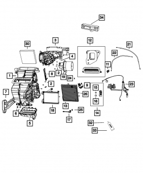 Корпус печки голый Fiat 500 12-13