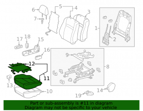 Обшивка подушки пассажирского сиденья Toyota Camry v55 15-17 usa кожа+ткань черная, красная строчка, замята
