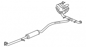 Глушитель задняя часть с бочкой Honda Civic X FC 17-21 1.5