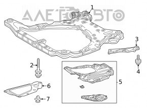 Защита двигателя левая Toyota Highlander 20-22 3.5 FWD, надрывы