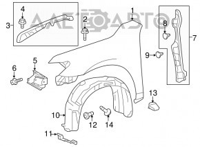 Крыло переднее левое Toyota Camry v50 12-14 usa графит 1G3