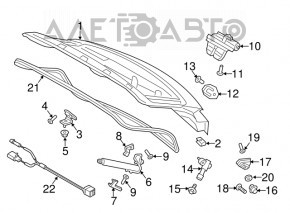 Отбойник двери багажника на кузове левый Porsche Cayenne 19-23