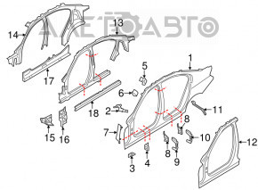 Стойка кузова центральная левая BMW 3 F30 12-18 отпилена