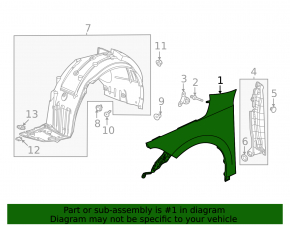 Крыло переднее левое Honda Civic XI FE/FL 22-26