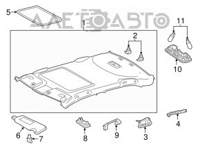 Козырек левый Toyota Camry v55 15-17 usa бежевый, без крючка, под химчистку