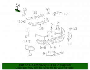 Крепление заднего бампера верхнее левое Toyota FJ Cruiser 07-14