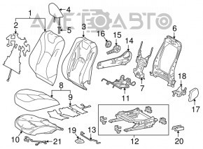 Пассажирское сидение Toyota Prius 50 16-18 без airbag, механич, ткань черная, под химчистку
