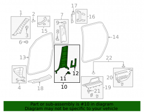 Накладка центральной стойки нижняя правая Toyota Sequoia 08-16 черн