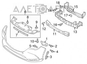 Підсилювач переднього бампера Mazda CX-9 16-23