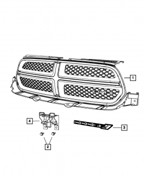 Крепление решетки радиатора grill Dodge Durango 11-13