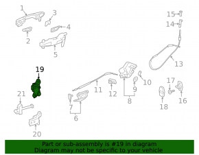 Петля двери верхняя задняя левая Toyota Rav4 19-25