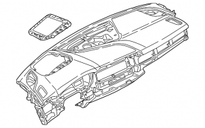 Торпедо передняя панель без AIRBAG Audi A5 F5 18-20 темно-серая с серым