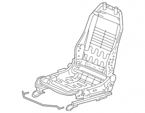 Пасажирське сидіння Honda Accord 18-22 без airbag, тканина чорне, стрільнуло