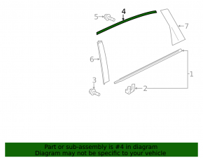 Молдинг двери верхний задний левый Acura MDX 14-20 хром
