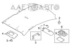Ручка потолка задняя левая Nissan Versa 12-19, серый