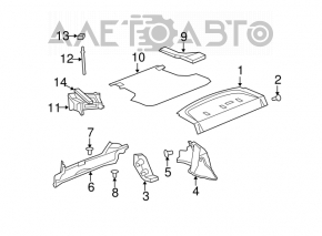 Полка задняя Chrysler 200 11-14 черн