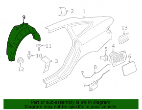 Подкрылок задний правый BMW 3 GT F34 14-19