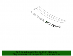Емблема напис ROVER капота Land Rover Range Rover 13-17 дорест, хром