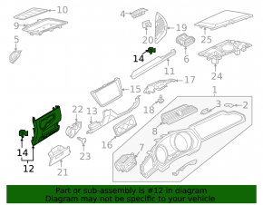 Накладка торпеды колени водителя в сборе VW Tiguan 18-24 серая