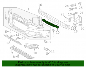 Абсорбер переднього бампера Audi A5 13-16