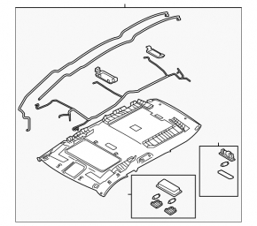 Обшивка потолка Mazda CX-9 16-17 Grand Touring, Signature, под люк, серая