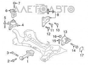 Подушка двигателя левая Hyundai Sonata 11-14 2.0, 2.4, sport