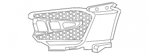 Решетка переднего бампера правая Acura RDX 19-21 with fog lamps, a-spec package