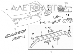 Эмблема CAMRY крышки багажника Toyota Camry v50 12-14 usa
