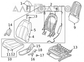 Водительское сидение Hyundai Sonata 20-22 без airbag, механическое, ткань серая