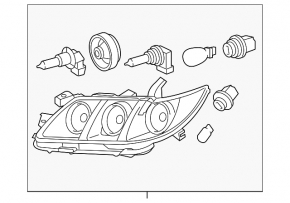 Фара передняя левая Toyota Camry v40 07-09 usa галоген EU