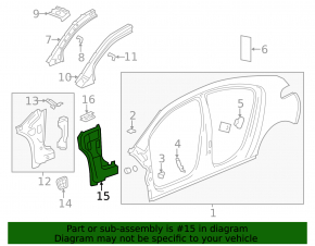 Стойка кузова передняя правая Chevrolet Volt 11-15