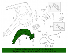 Подкрылок задний правый Subaru Forester 14-18 SJ